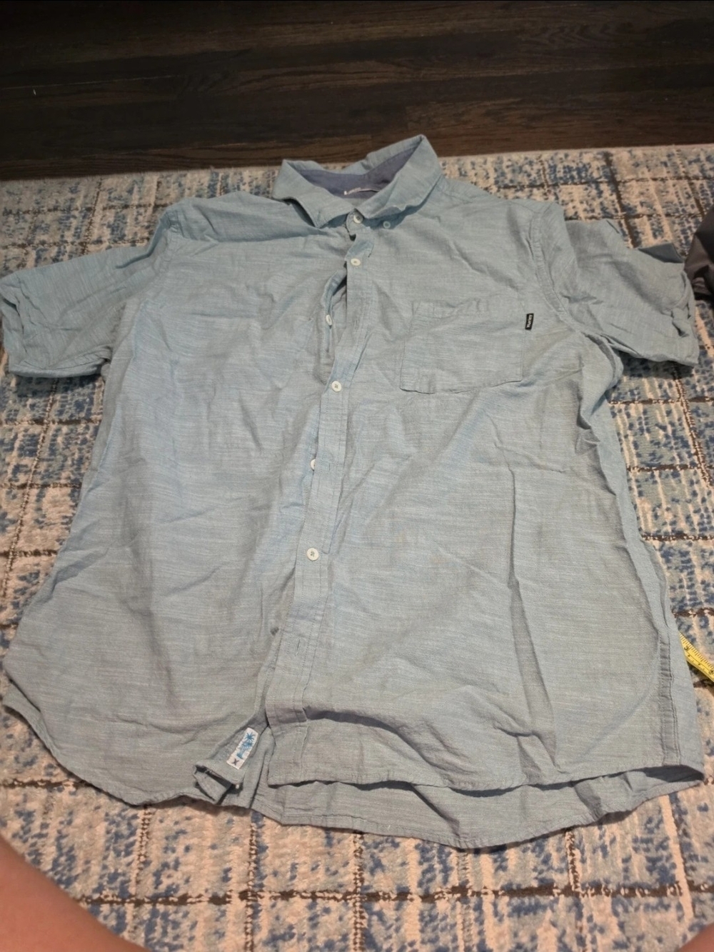 Hurley Light Blue Short Sleeve Button-Down Shirt